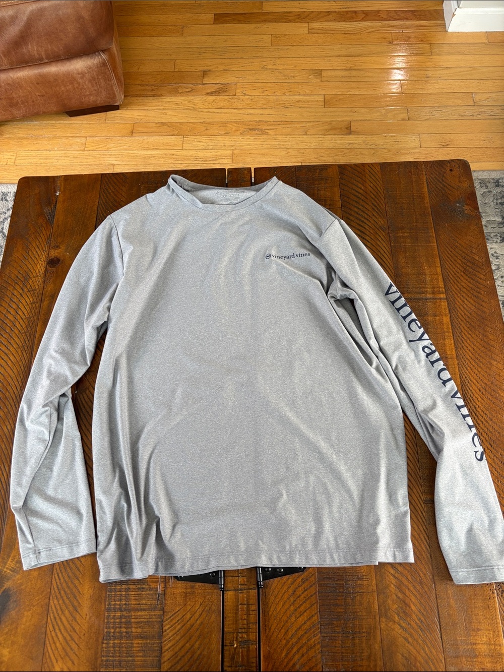 Vineyard Vines Heather Gray Long-Sleeve Performance Shirt